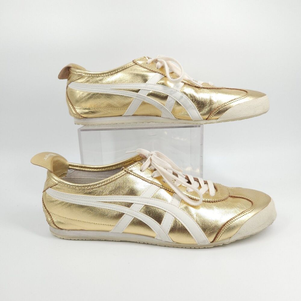 Onitsuka Tiger MEXICO 66 Shoes Men Size 12.5 THL7C2 9401 Gold White